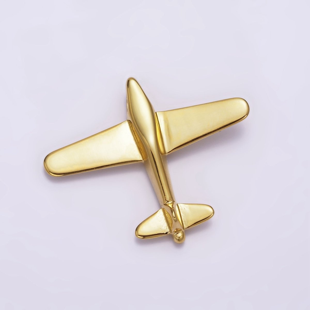 Stainless Steel 50mm Gold Airplane Flying Aircraft Statement Pendant P-589 - DLUXCA