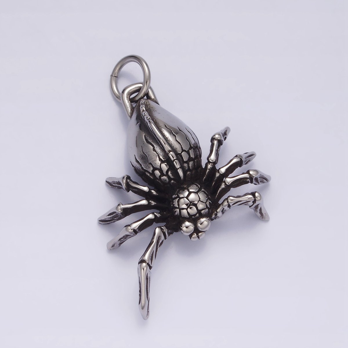 Stainless Steel 50mm Tarantula Spider Crawl Charm Halloween Jewelry P-616 - DLUXCA