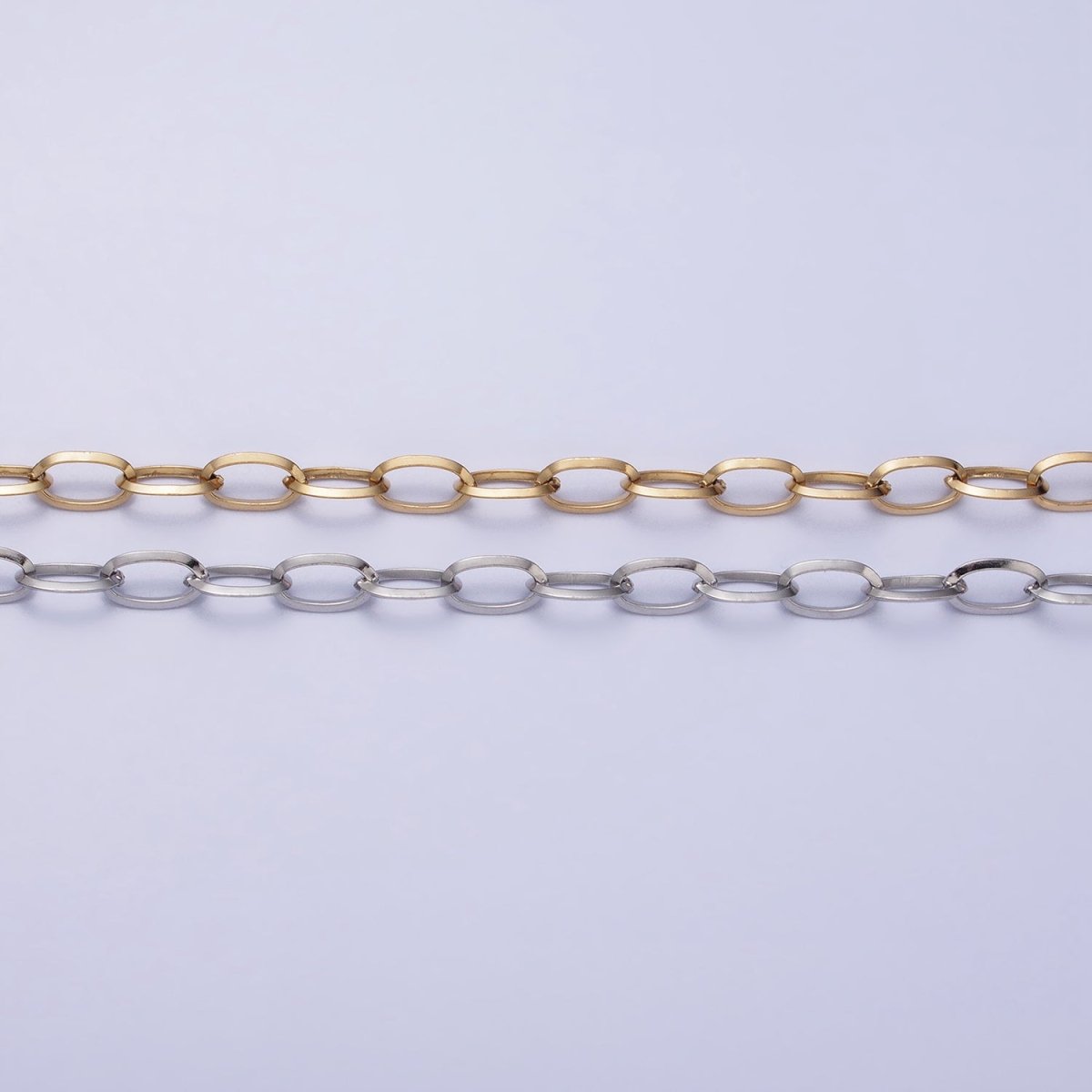Stainless Steel 5mm Cable Tarnish-Free Unfinished by Chain in Gold & Silver | ROLL-1356 ROLL-1357 Clearance Pricing - DLUXCA