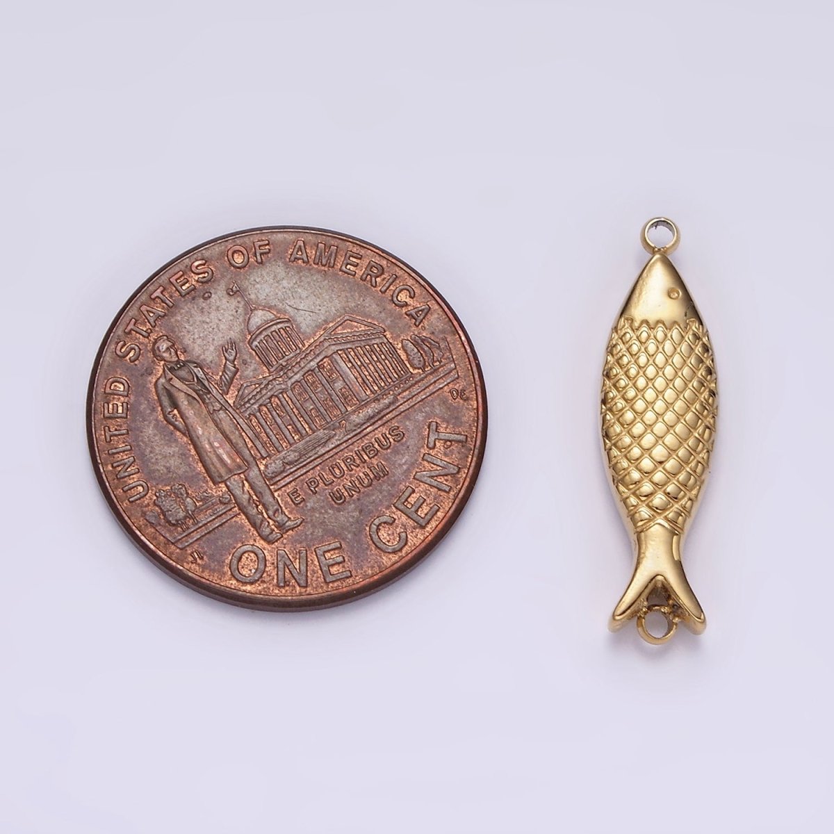 Stainless Steel 6mm Fish Scale-Textured Connector in Gold & Silver | P1342 P1343 - DLUXCA