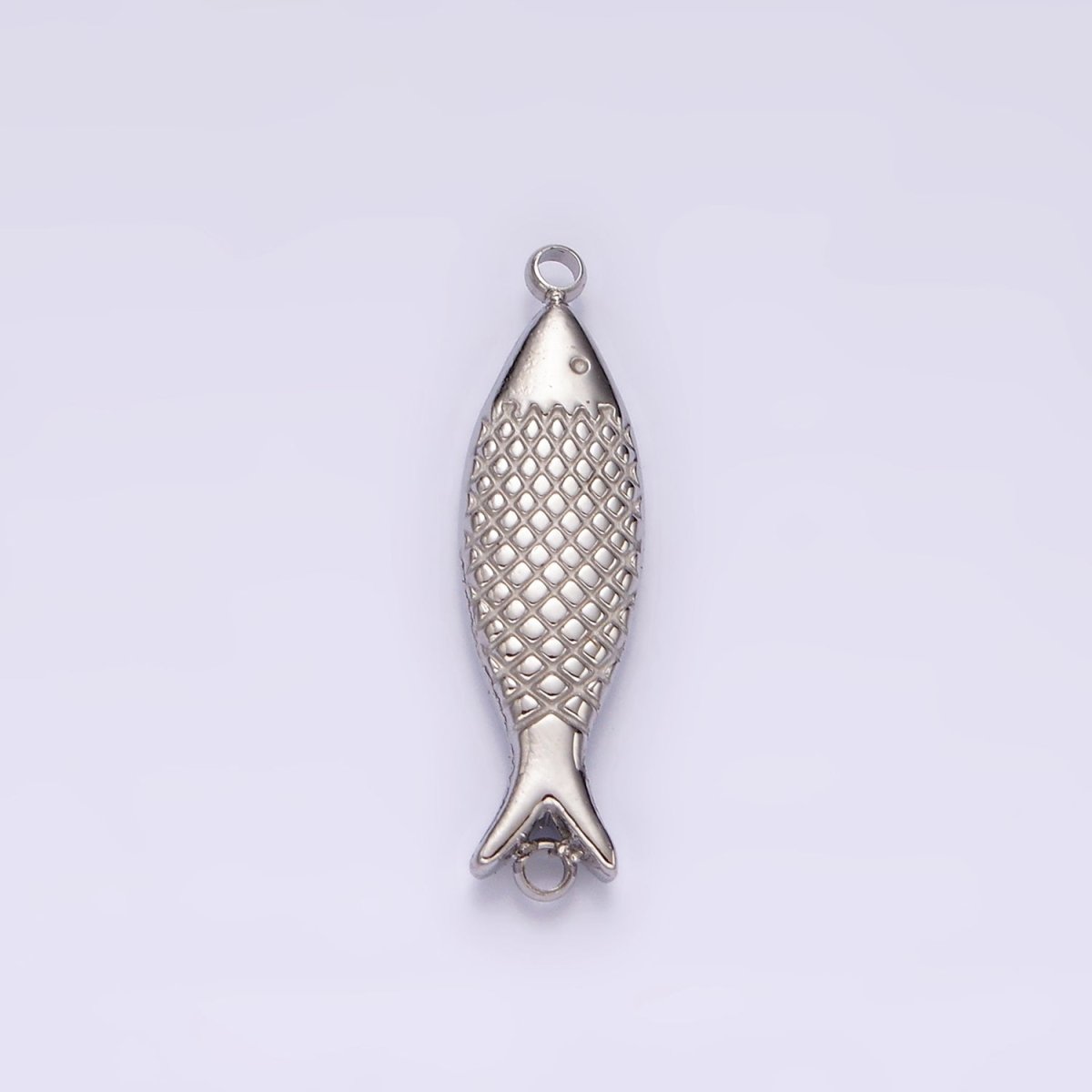 Stainless Steel 6mm Fish Scale-Textured Connector in Gold & Silver | P1342 P1343 - DLUXCA