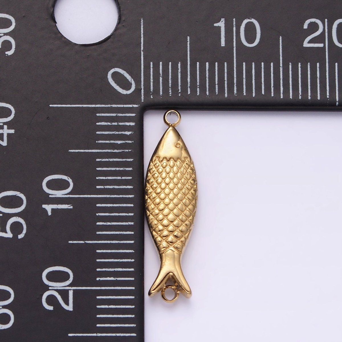 Stainless Steel 6mm Fish Scale-Textured Connector in Gold & Silver | P1342 P1343 - DLUXCA