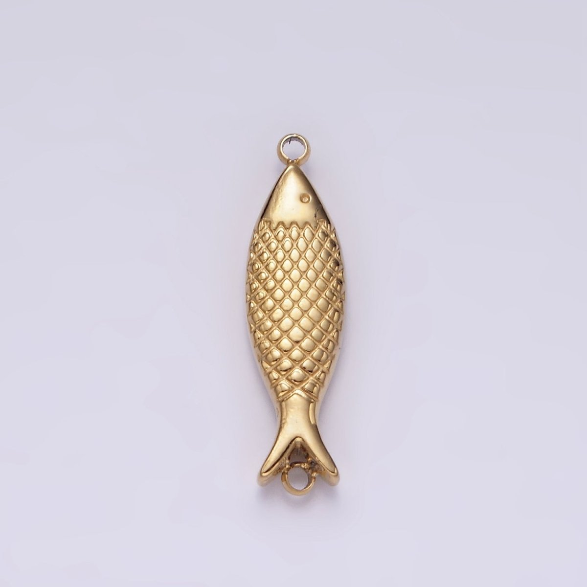 Stainless Steel 6mm Fish Scale-Textured Connector in Gold & Silver | P1342 P1343 - DLUXCA