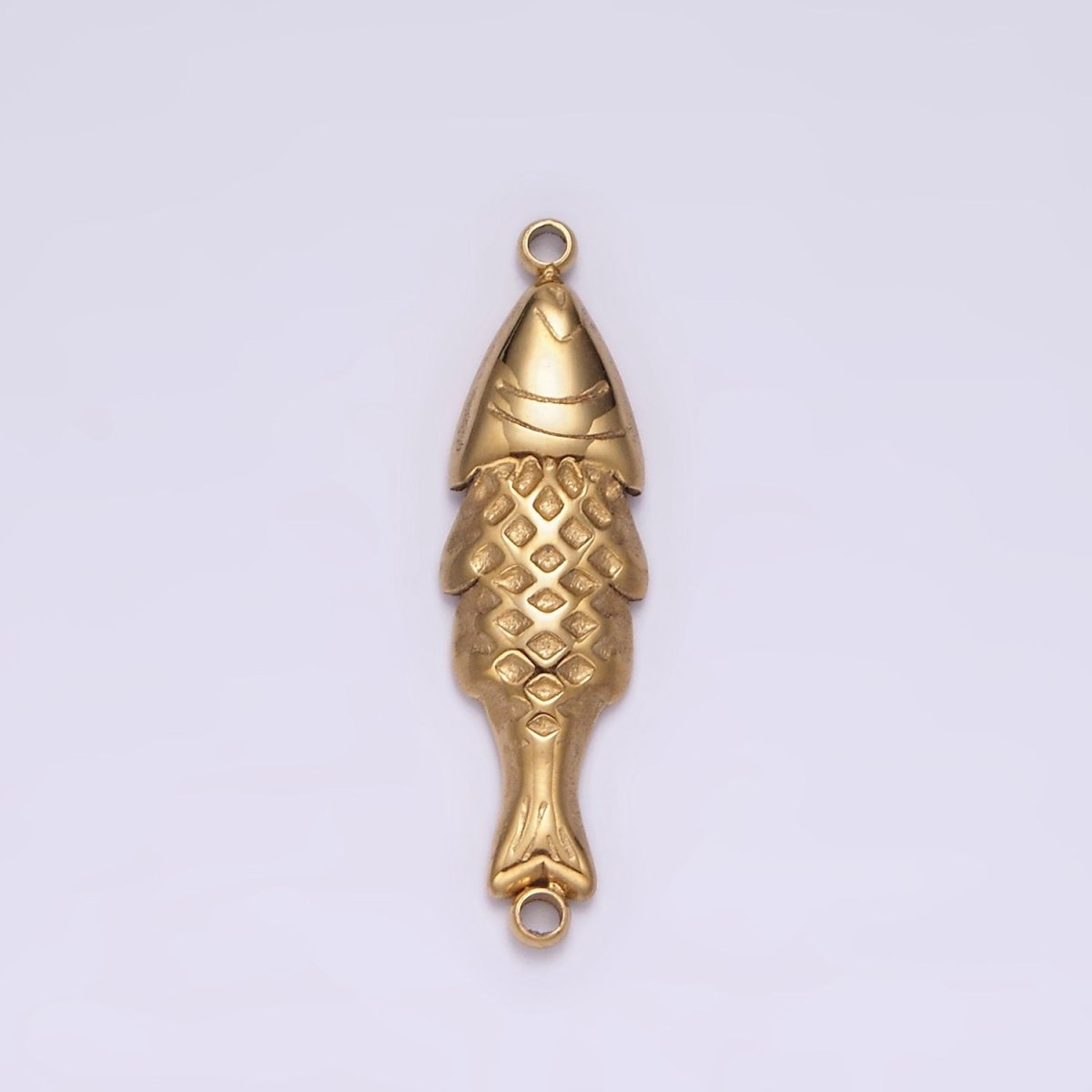 Stainless Steel 7mm Fish Scale-Textured Minimalist Connector in Gold & Silver | P1344 P1345 - DLUXCA
