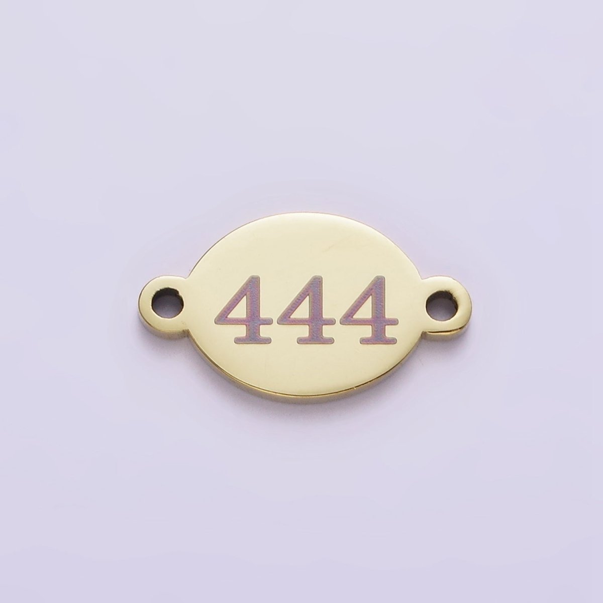 Stainless Steel 8mm Angel Number Numerology Engraved Oval Gold Connector G-672~G-681 - DLUXCA