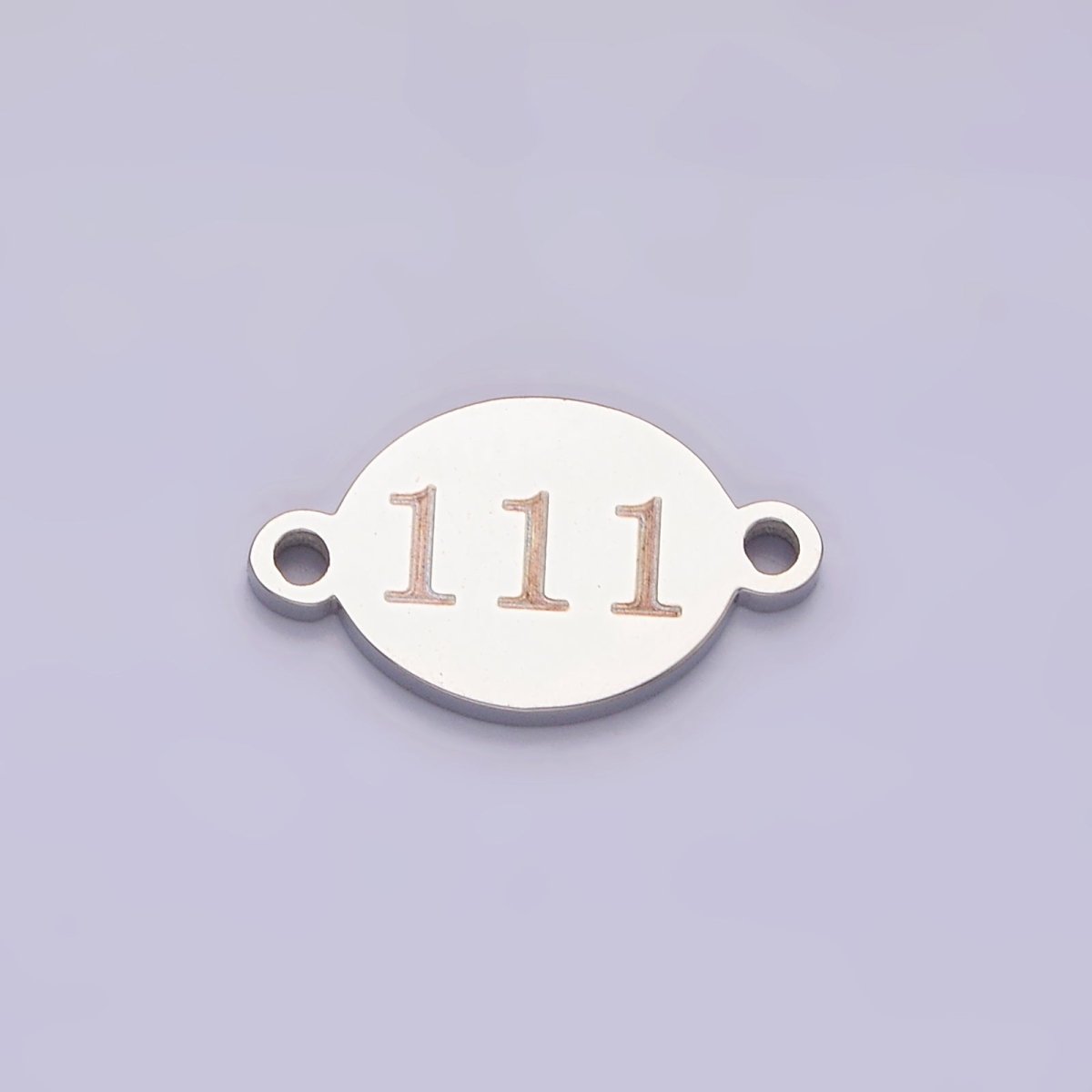 Stainless Steel 8mm Angel Number Numerology Engraved Oval