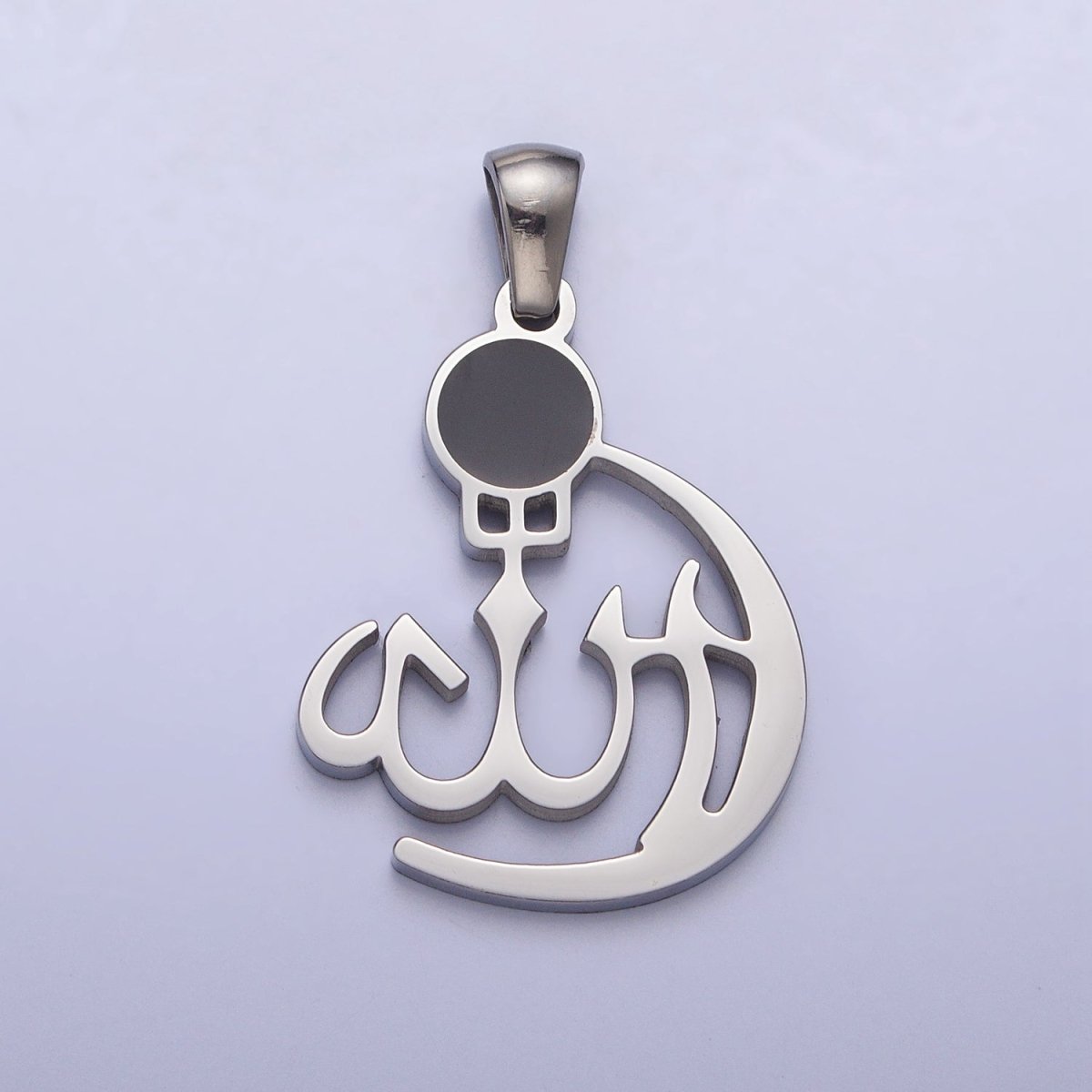 Stainless Steel "Allah" "God" Calligraphy Arabic Muslim Religious Pendant in Gold & Silver J-473 J-486 - DLUXCA