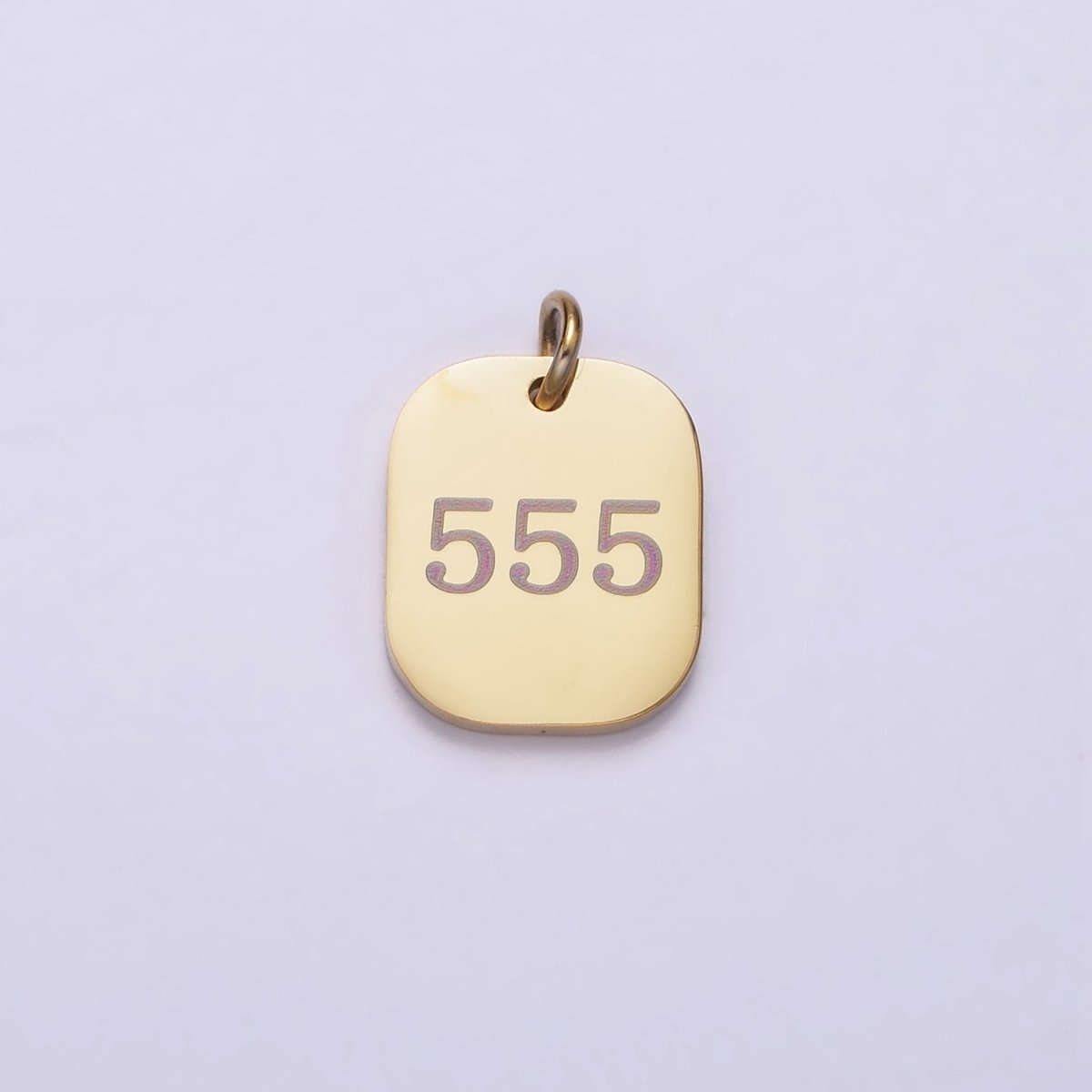 Stainless Steel Angel Number Numerology Engraved 14mm Gold Charm P-570~P-578 - DLUXCA