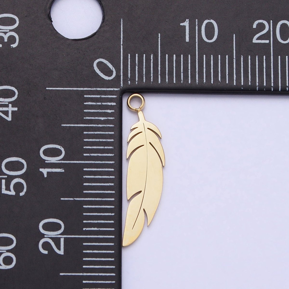 Stainless Steel Animal Feather Nature Leaf Charm in Gold & Silver | P-900 - DLUXCA