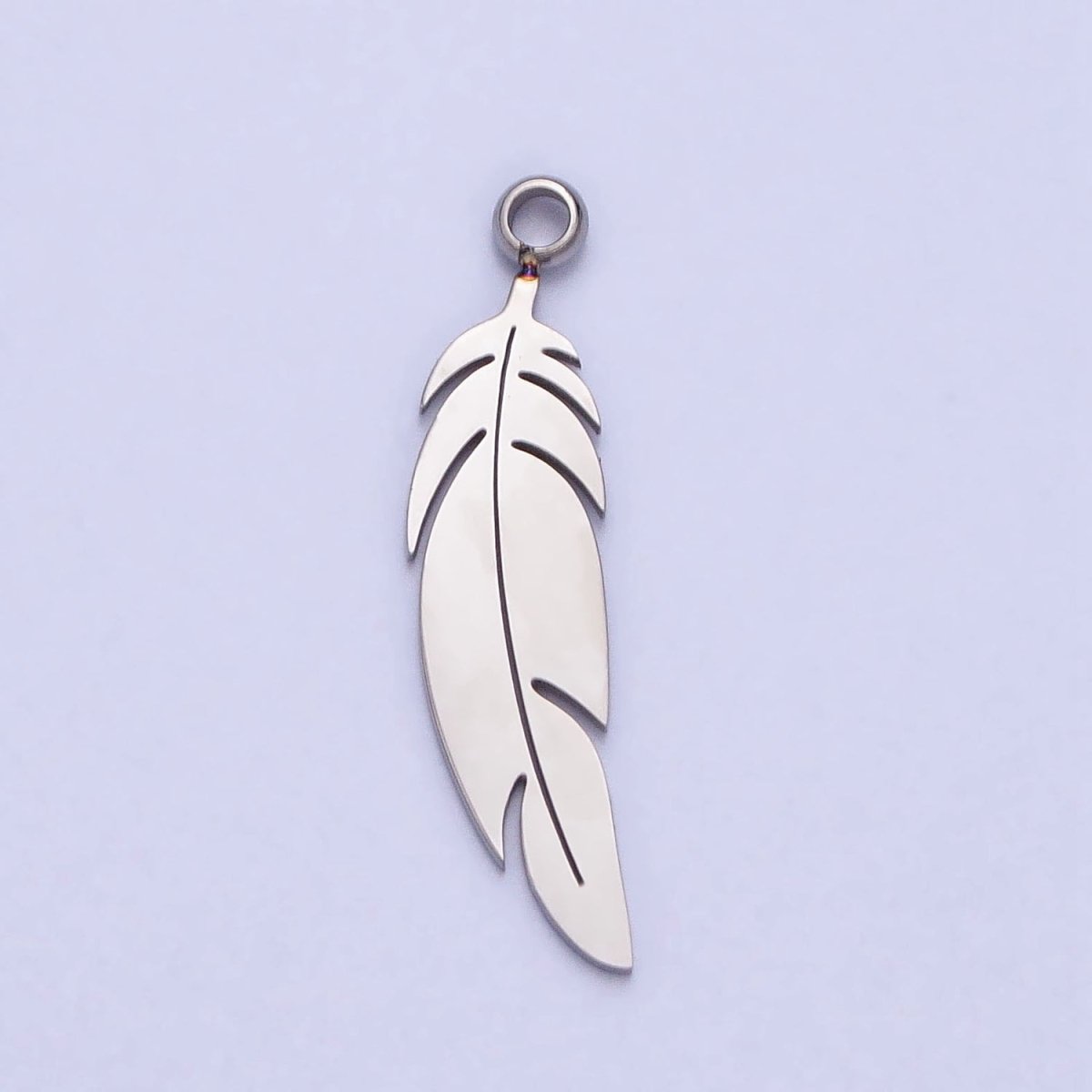 Stainless Steel Animal Feather Nature Leaf Charm in Gold & Silver | P-900 - DLUXCA