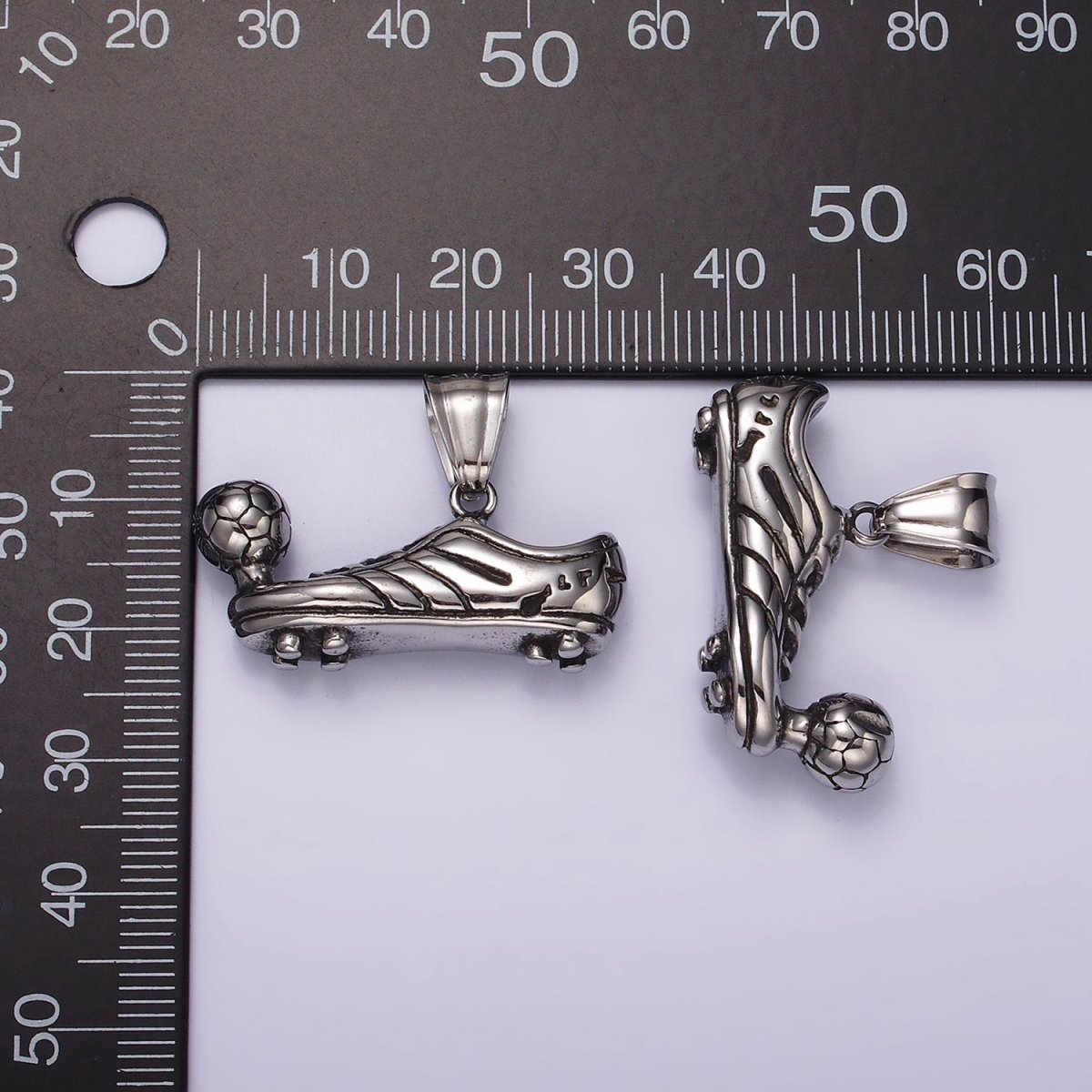 Stainless Steel Ball Soccer Football Shoes Cleat Sport Pendant for Boy Girl Gift | P1060 - DLUXCA