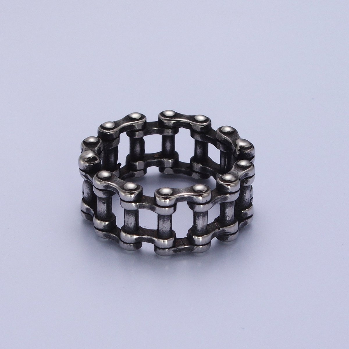 Stainless Steel Bicycle Chain Ring Band In Silver & Gold | Y-402 ~ Y405, Y-438 ~ Y-441 - DLUXCA