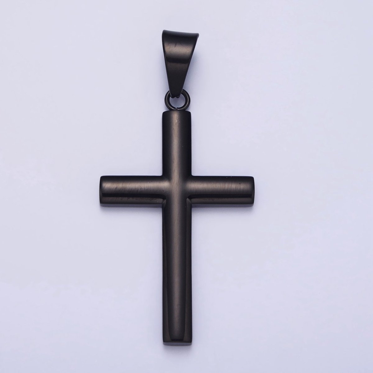 Stainless Steel Black Religious Cross Masculine Minimalist Pendant | P-1161 - DLUXCA