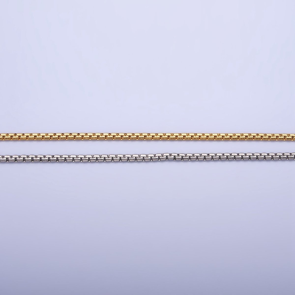 Stainless Steel Box Boston Chain Necklace 2mm Thick Gold Box Chain 17.7 inches, 19.6 inches for Jewelry Making | WA-1700 WA-1705 Clearance Pricing - DLUXCA
