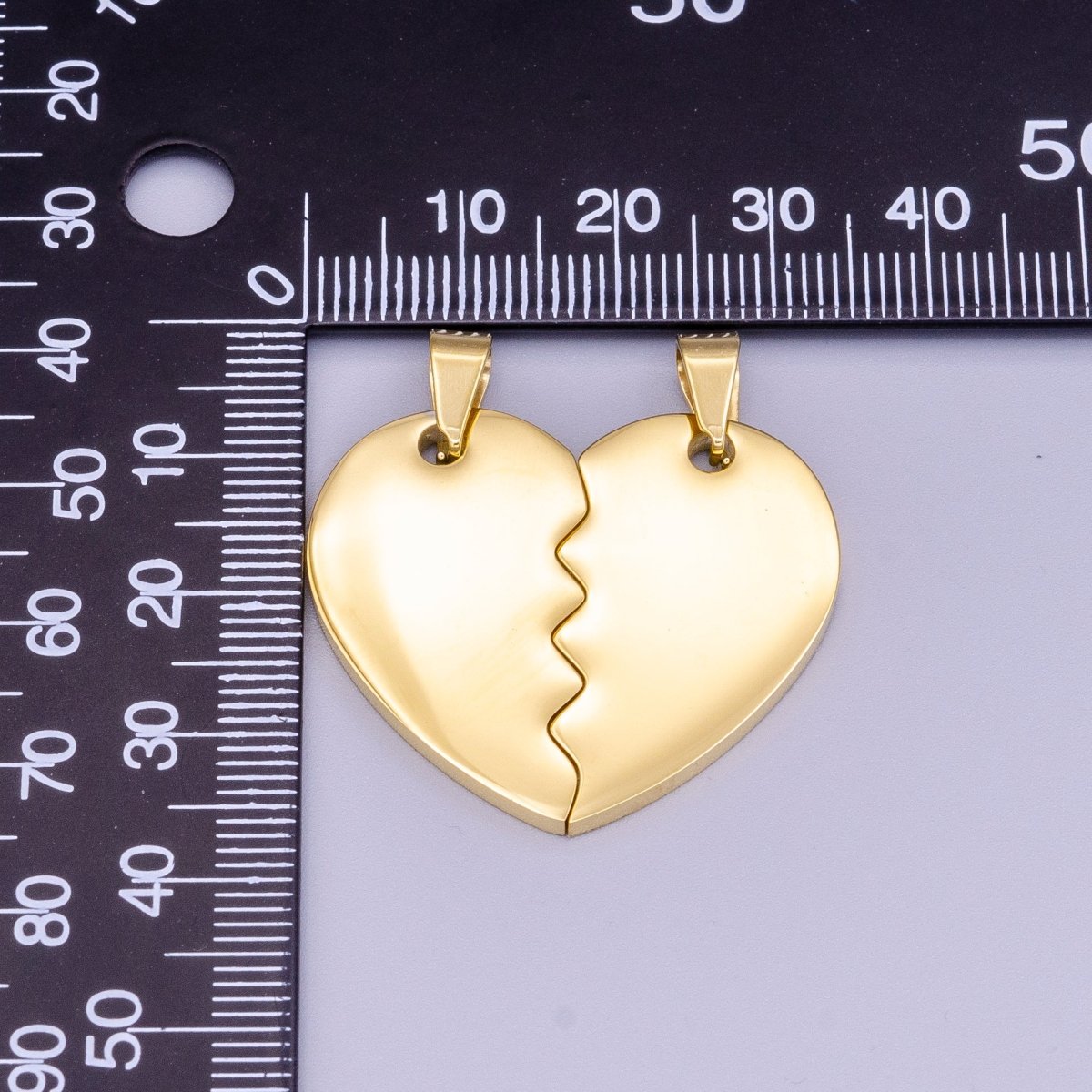 Stainless Steel Breakable Heart Couple's Valentine Minimalist Pendant Set | P-1170 - DLUXCA