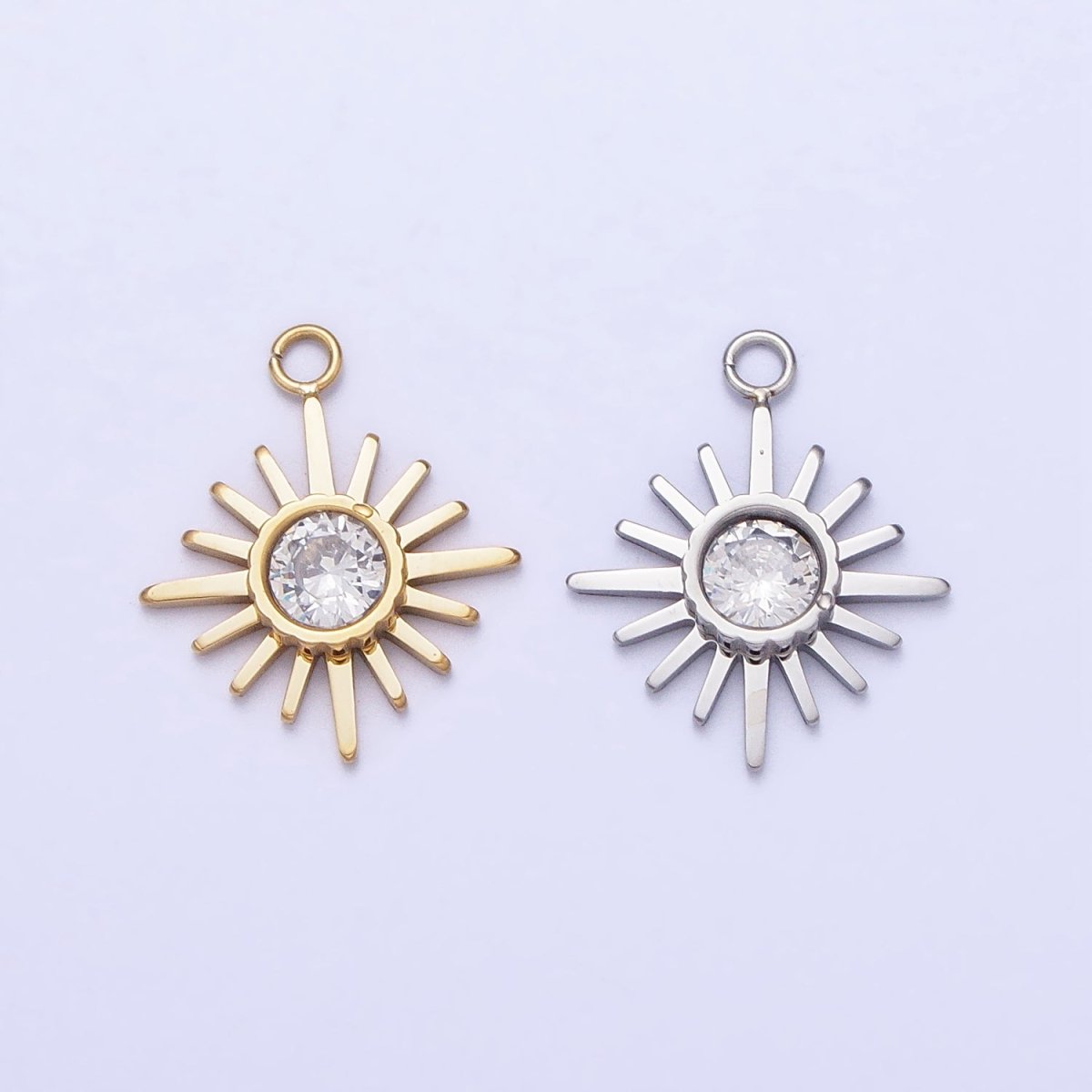 Stainless Steel Celestial North Star Clear CZ Add-On Charm in Gold & Silver | P-892 - DLUXCA