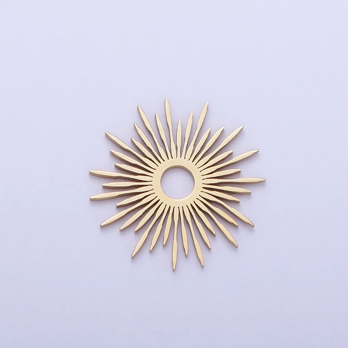 Stainless Steel Celestial Shining Sun Star Ray Beam Charm in Gold & Silver | P-896 - DLUXCA