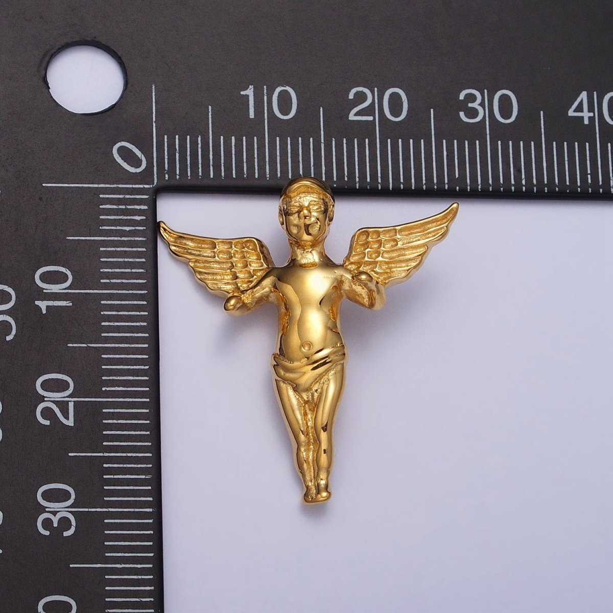 Stainless Steel Cherub Baby Angel Pendant in Gold & Silver | P-1084 - DLUXCA