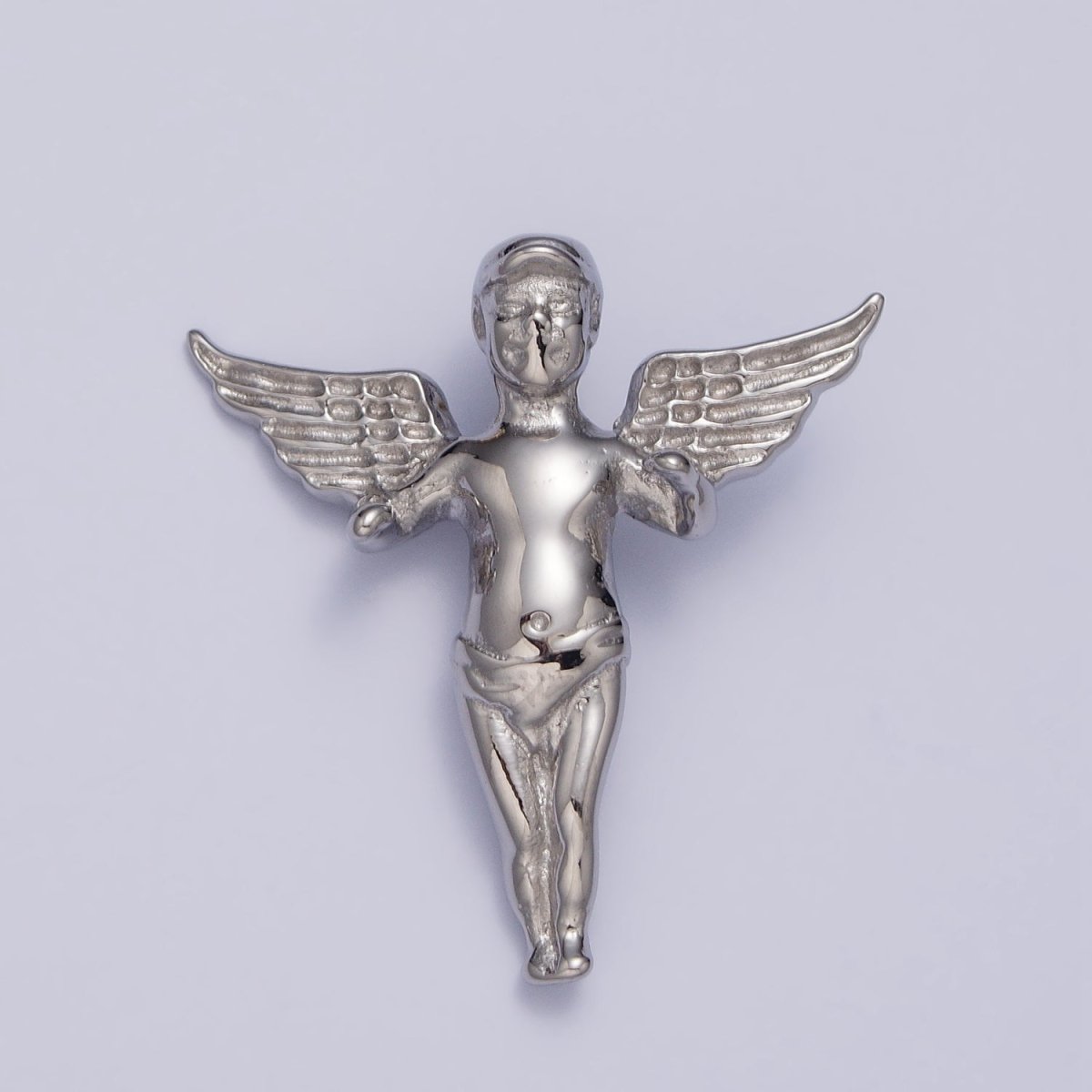 Stainless Steel Cherub Baby Angel Pendant in Gold & Silver | P-1084 - DLUXCA