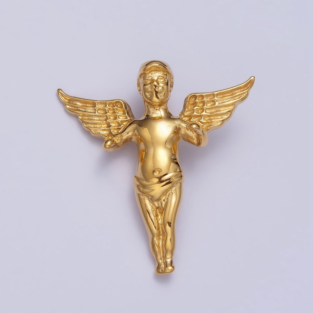 Stainless Steel Cherub Baby Angel Pendant in Gold & Silver | P-1084 - DLUXCA