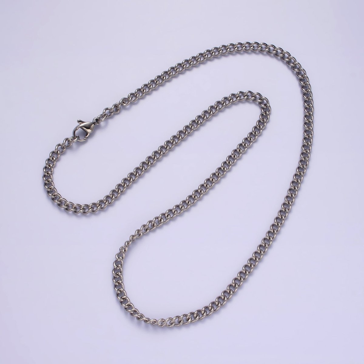 Stainless Steel Curb Chain Necklace 3.5mm Curb Chain Jewelry Making 18 inch Women Necklace | WA-2097 Clearance Pricing - DLUXCA