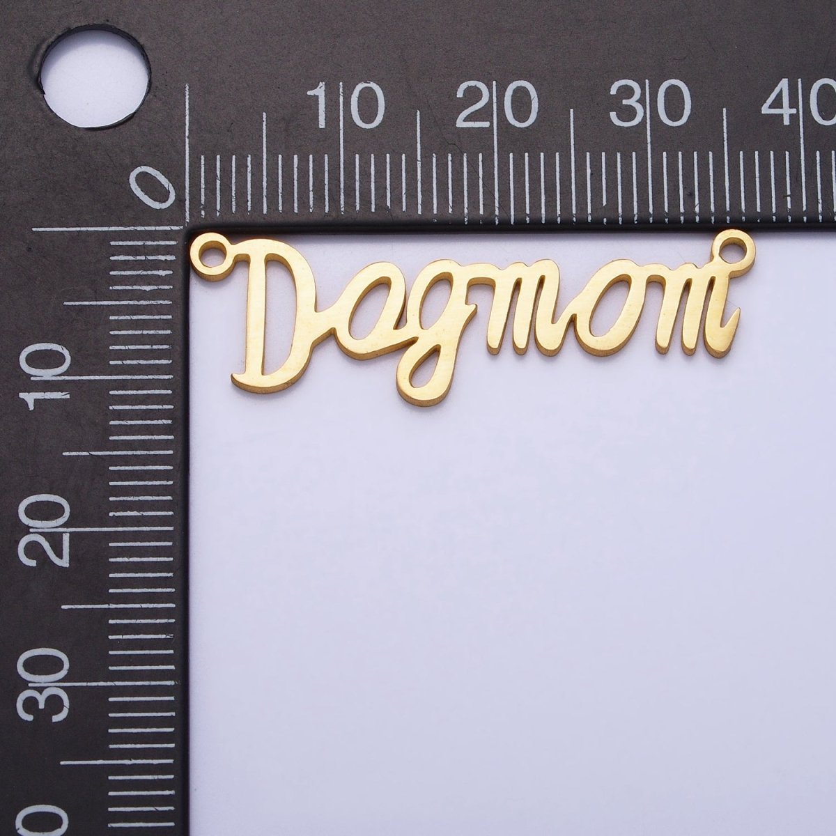 Stainless Steel "Dog mom" Handwritten Script Link Connector in Silver & Gold | AA926 AA1009 - DLUXCA