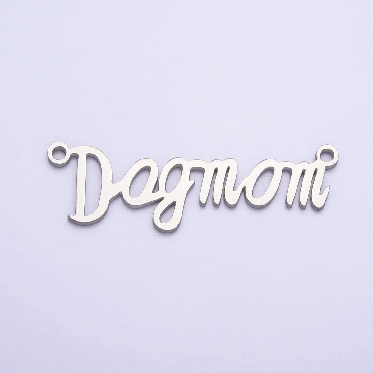 Stainless Steel "Dog mom" Handwritten Script Link Connector in Silver & Gold | AA926 AA1009 - DLUXCA
