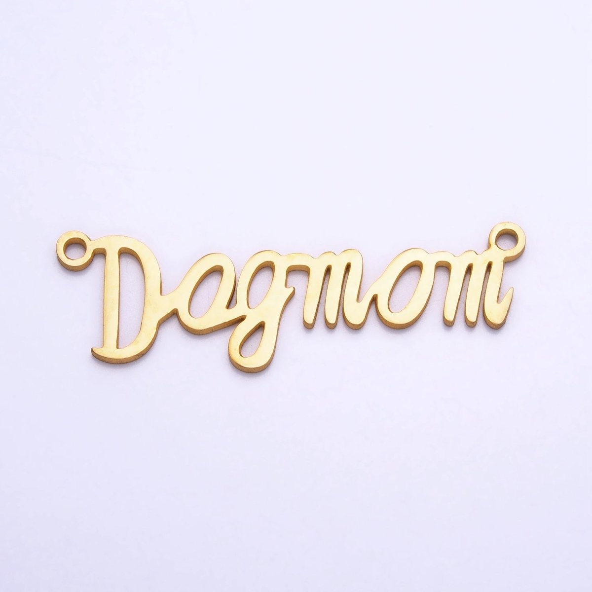 Stainless Steel "Dog mom" Handwritten Script Link Connector in Silver & Gold | AA926 AA1009 - DLUXCA