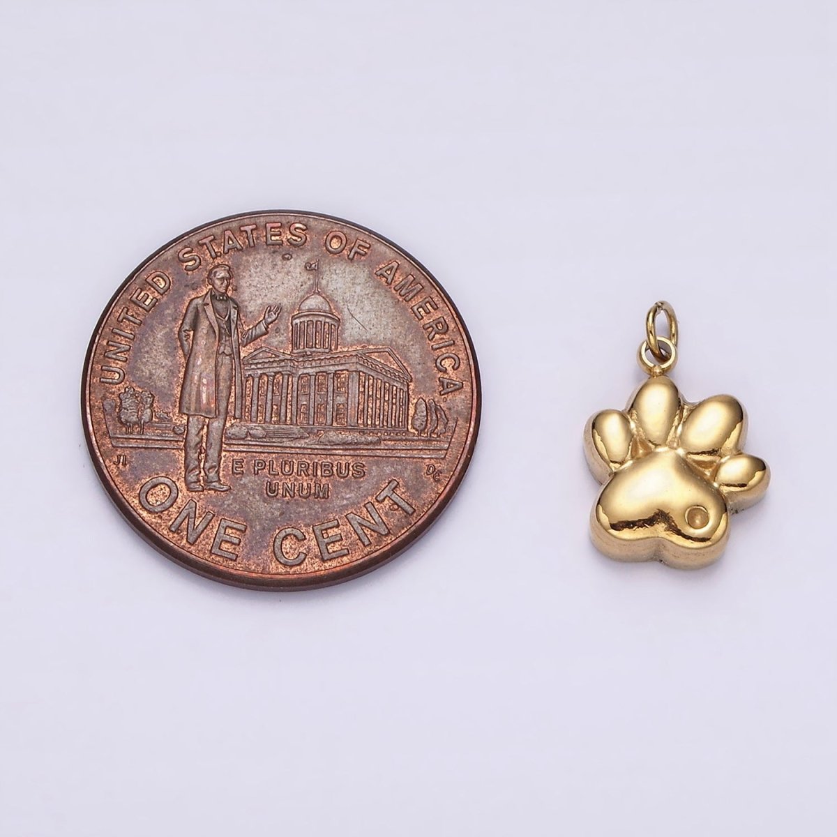 Stainless Steel Dot Pawprint Pet Animal Minimalist Charm in Gold & Silver | P1308 P1309 - DLUXCA