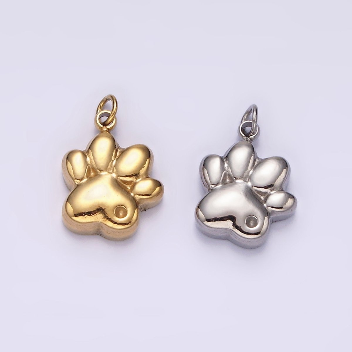 Stainless Steel Dot Pawprint Pet Animal Minimalist Charm in Gold & Silver | P1308 P1309 - DLUXCA