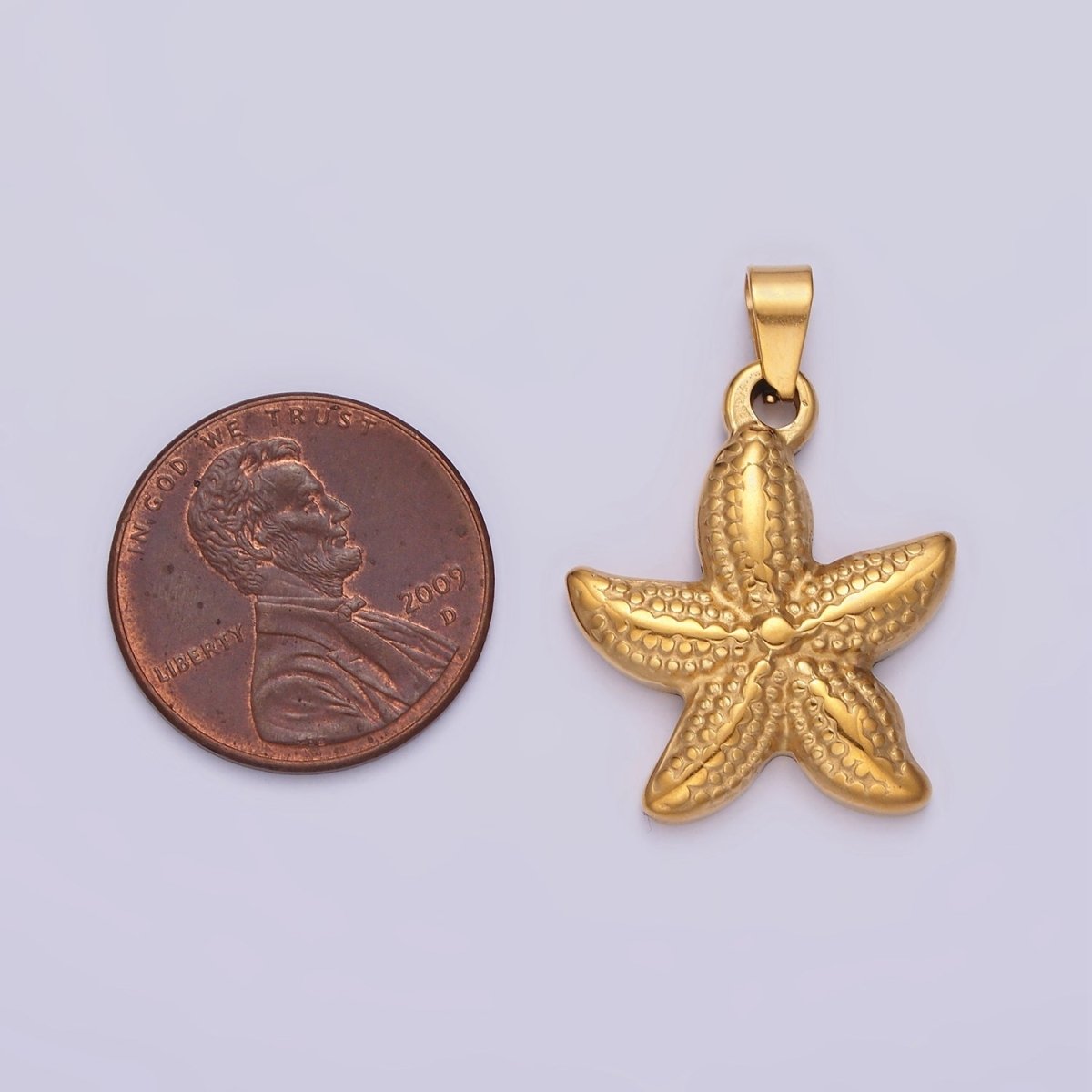 Stainless Steel Dotted Starfish Ocean Sea Animal Pendant | P-797 - DLUXCA