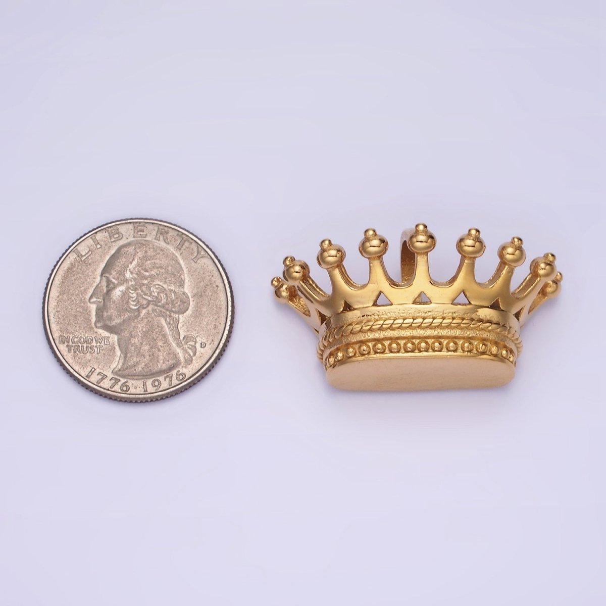 Stainless steel Duke Prince Royal Crown Charm Pendant, Royalty Vintage Crown Design | P1215 - DLUXCA