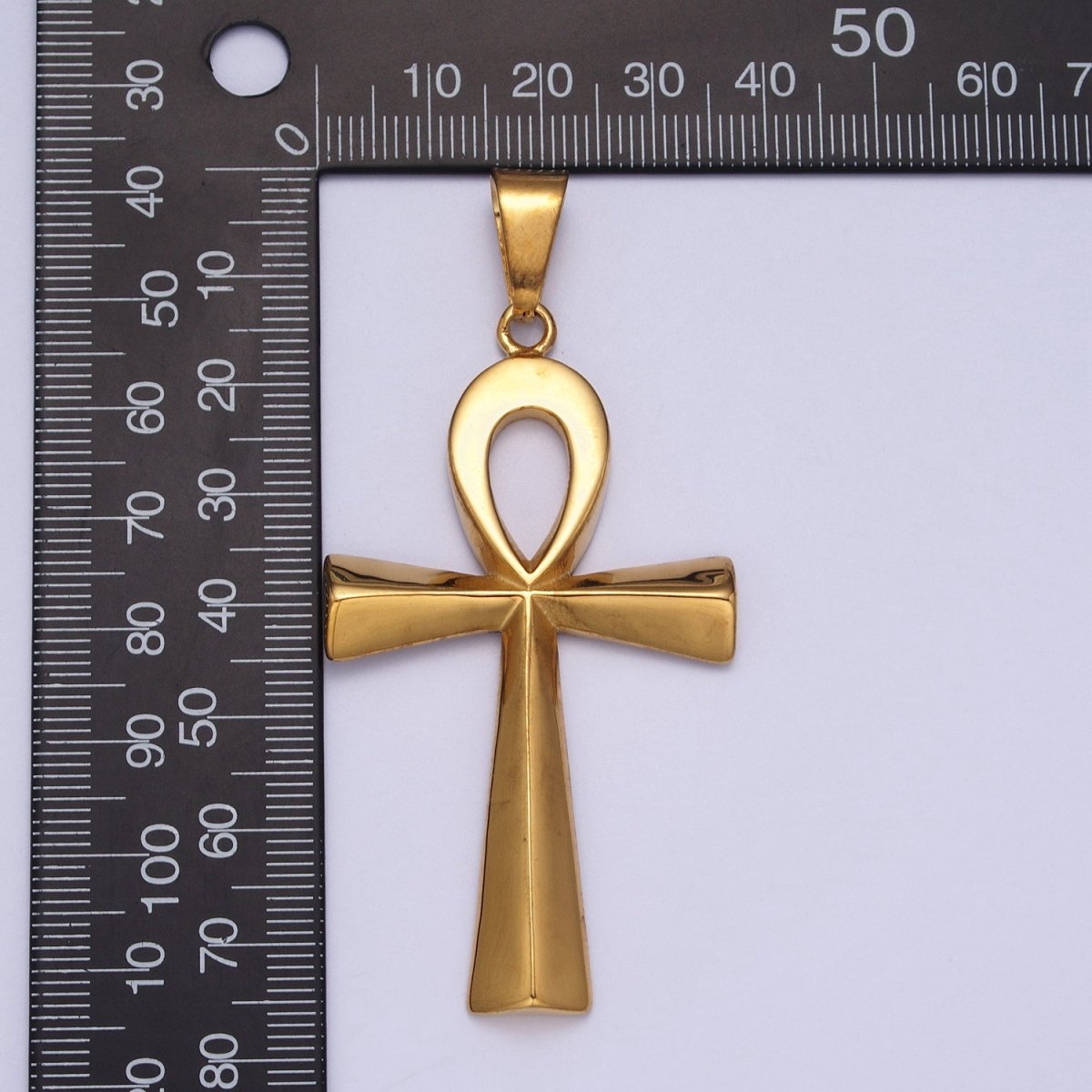Stainless Steel Egyptian Ankh Key Cross Pendant in Gold & Silver J-265 J-323 - DLUXCA
