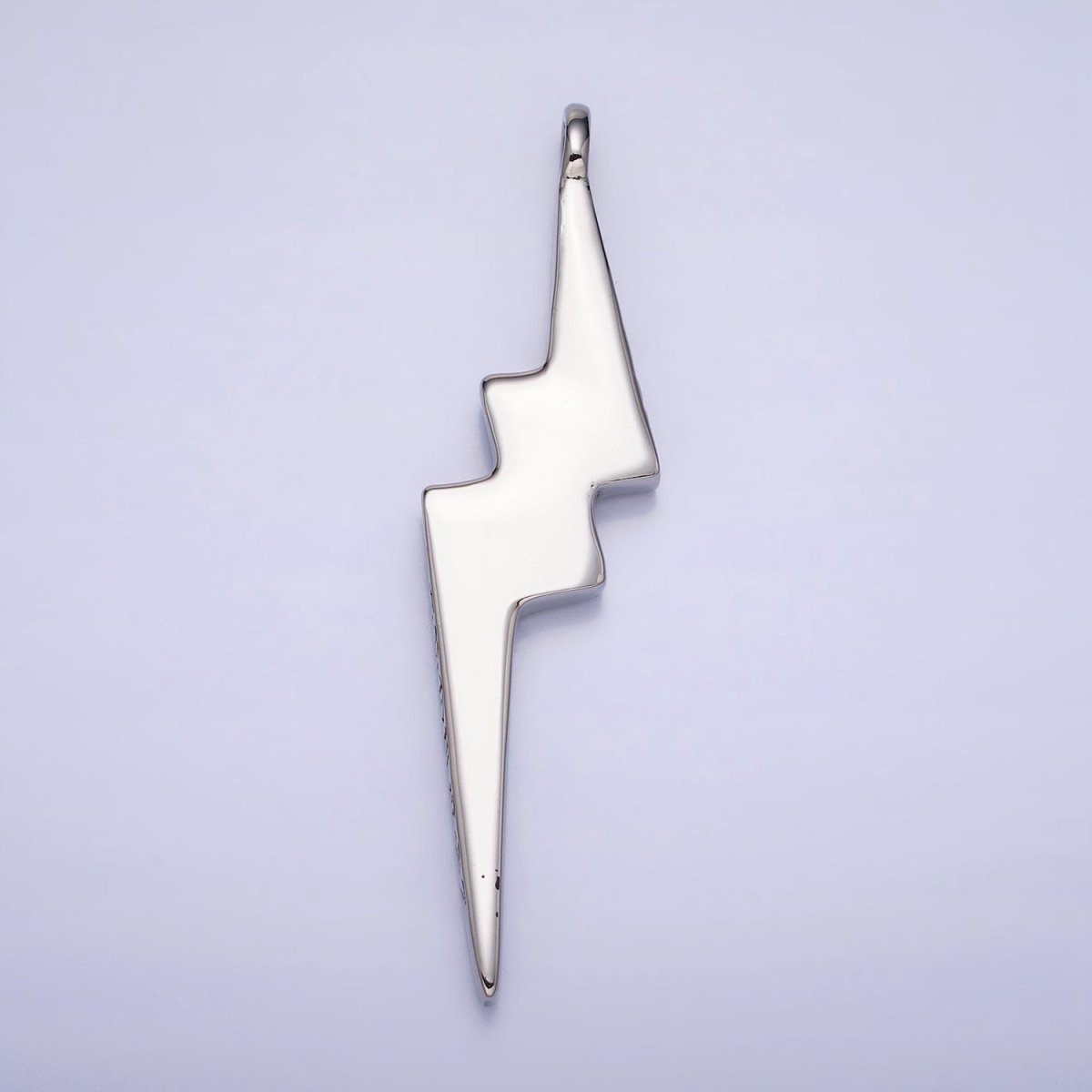 Stainless Steel Engraved Script Lightning Bolt Pendant | P1160 - DLUXCA