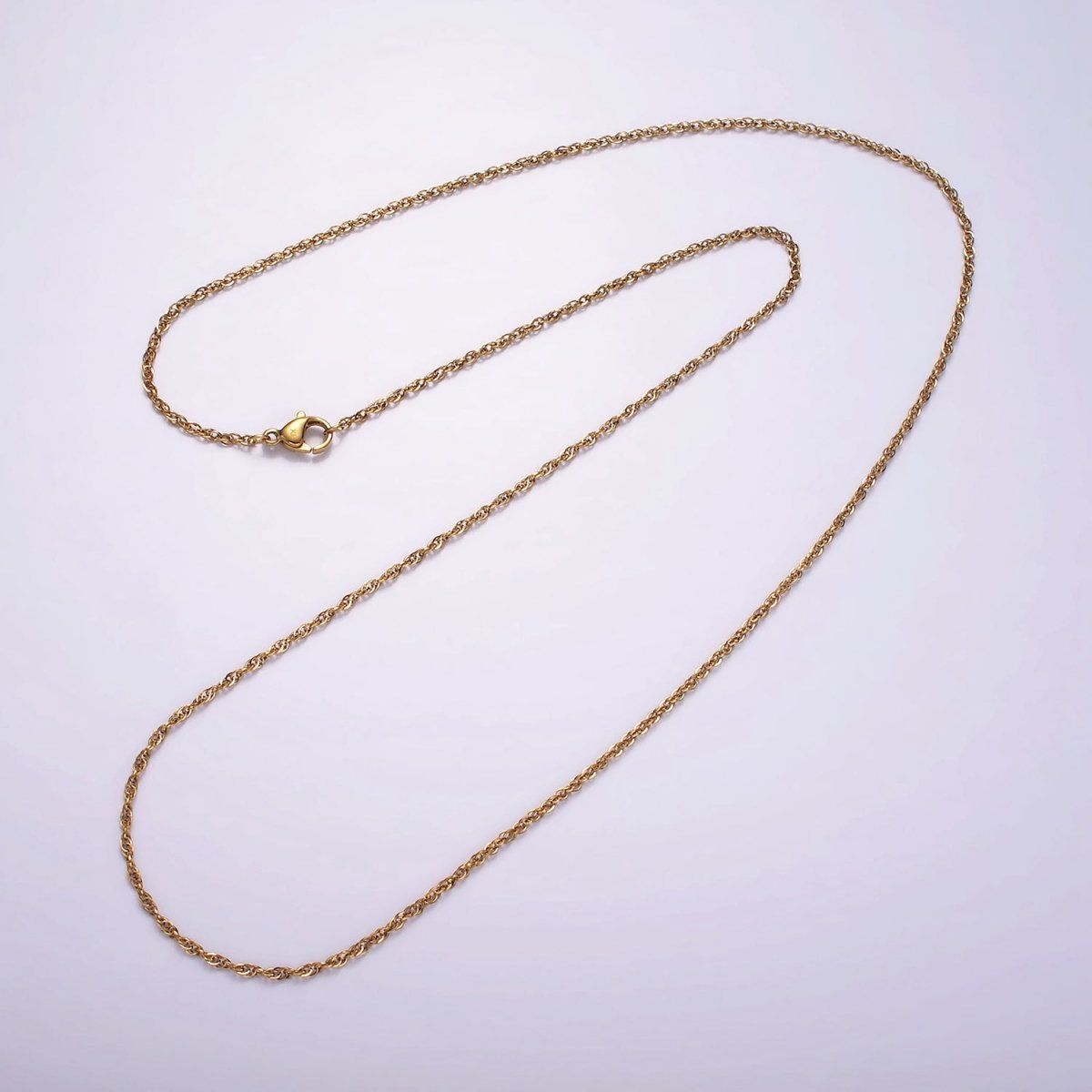 Stainless Steel Espiga Wheat Chain - Beautifully Unique - Double Cable Chain Necklace 23.6 inch | WA-2363 WA-2406 - DLUXCA