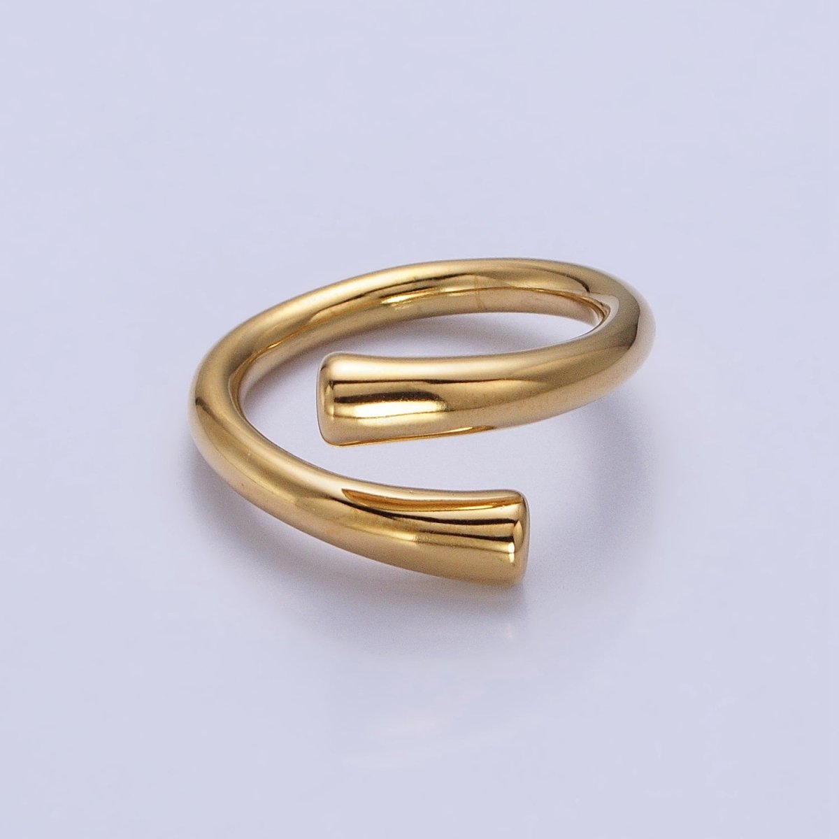 Stainless Steel Geometric Claw Minimalist Open Band Ring in Gold & Silver | O-1757~O-1764 - DLUXCA