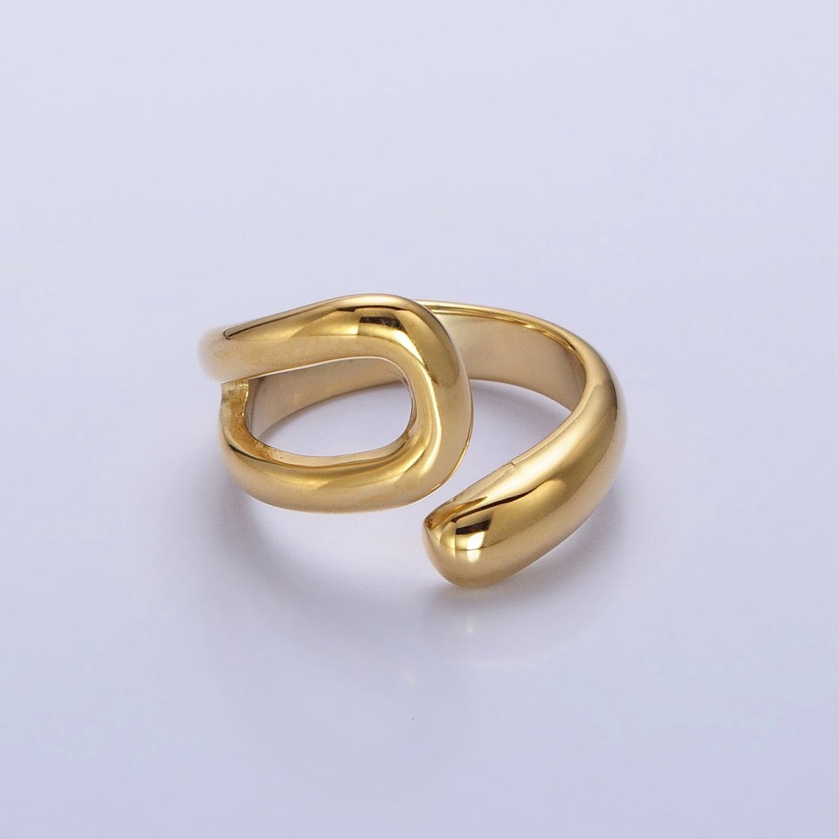 Stainless Steel Geometric Claw Open Double Band Ring in Gold & Silver | O-541 ~ O-548 - DLUXCA
