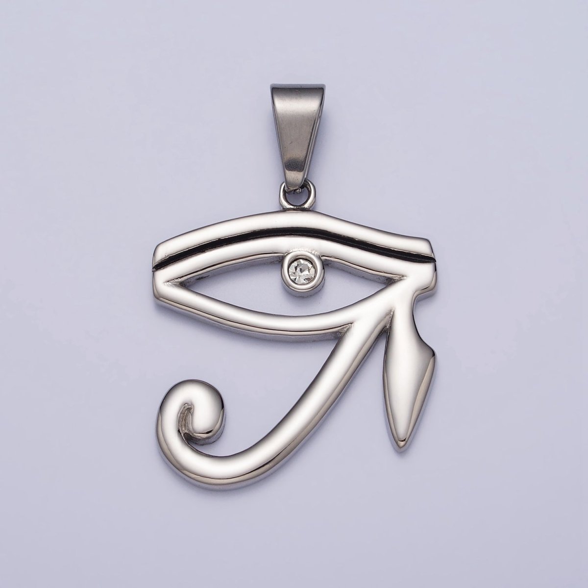 Stainless Steel Geometric Evil Eye CZ Protection Pendant in Gold & Silver | P-1107 - DLUXCA