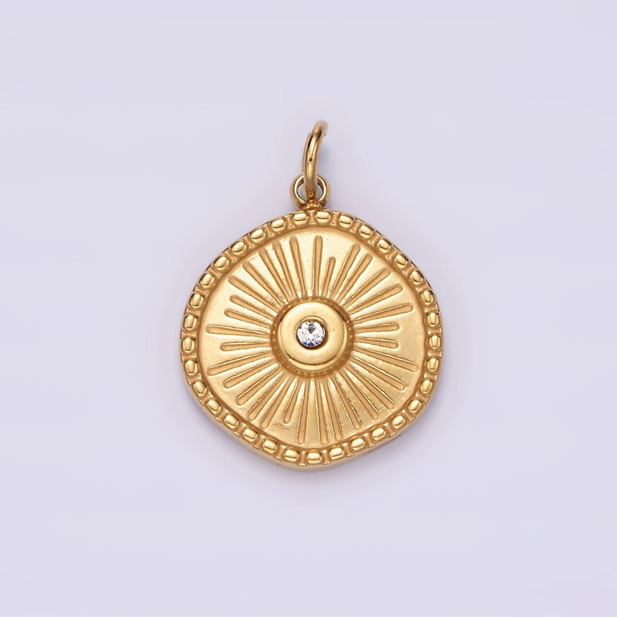 Stainless Steel Gold Radial Sun Pendant Charm for Necklace Bracelet Celestial Jewelry | P651 - DLUXCA