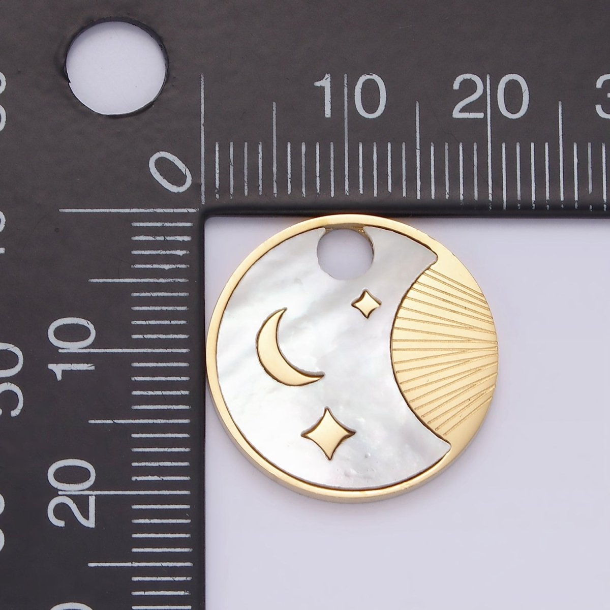 Stainless Steel Gold Shell Pearl Crescent Moon Pendant Charm for Necklace Bracelet Celestial Jewelry | P-652 - DLUXCA