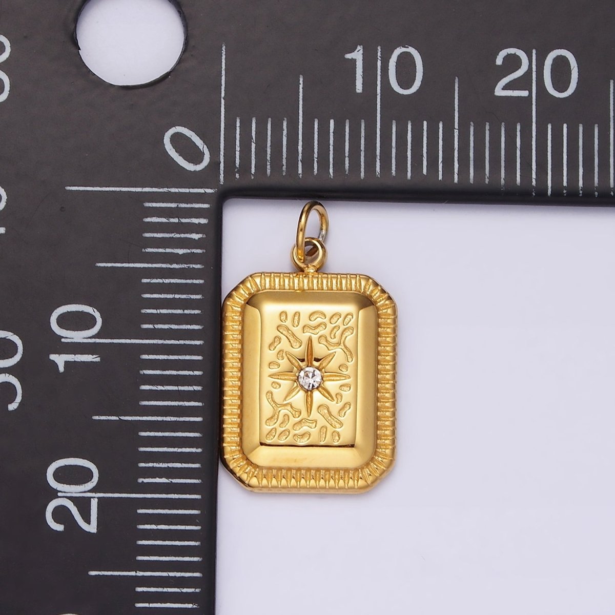 Stainless Steel Gold Tag Charm North Star Pendant Charm for Necklace Bracelet Celestial Jewelry | P-646 - DLUXCA