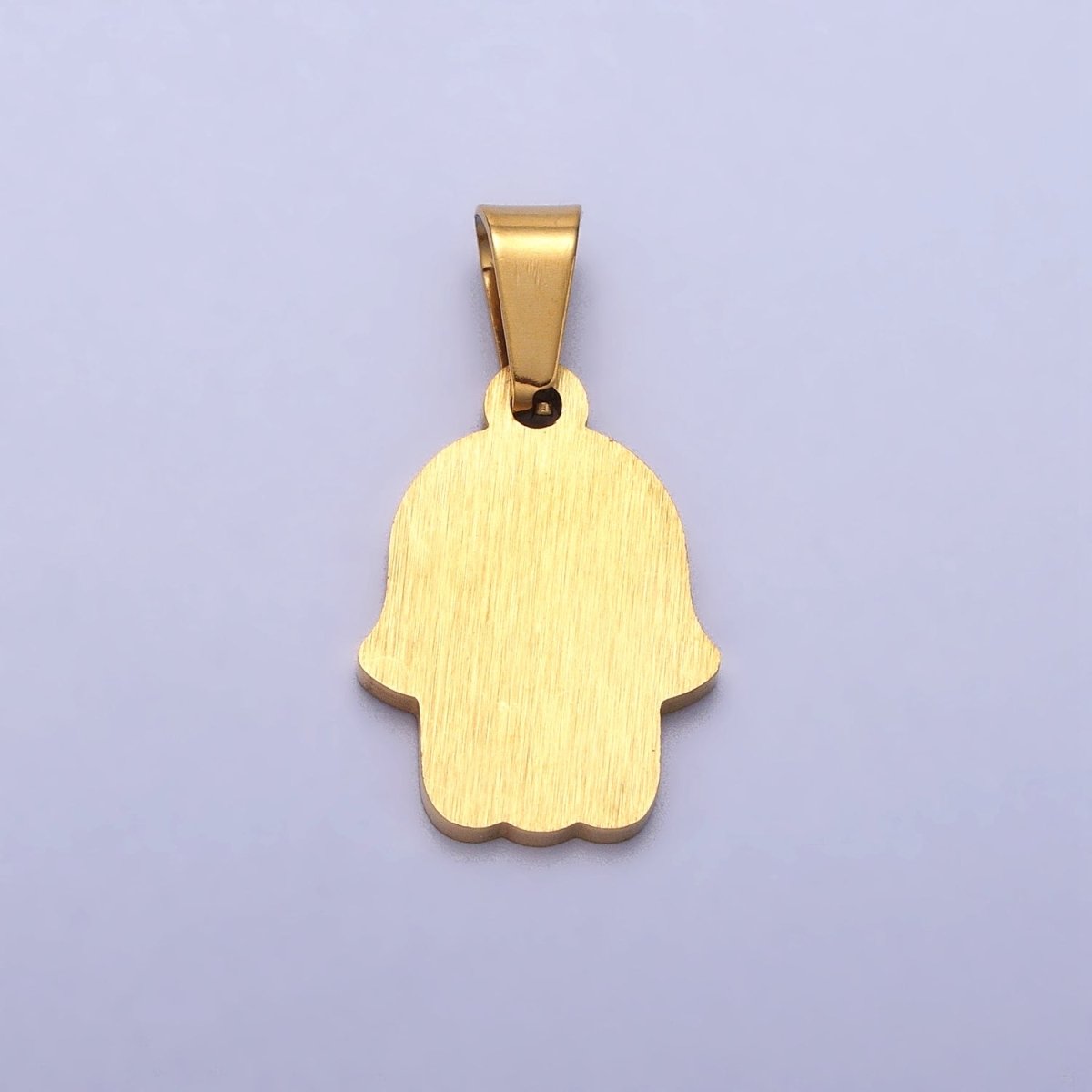 Stainless Steel Hamsa Hand Evil Eye Engraved Protection Pendant in Gold & Silver J-700 J-704 - DLUXCA