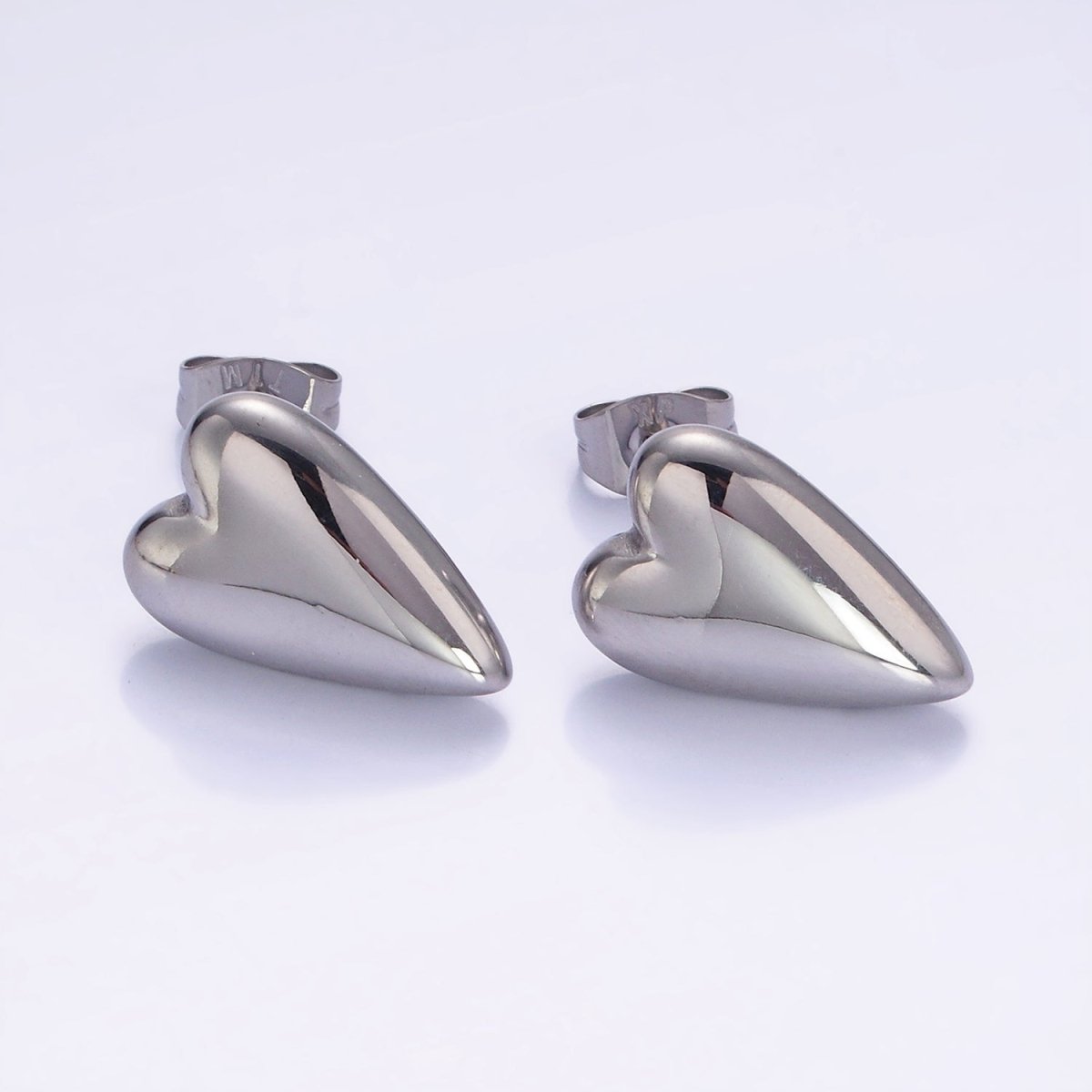 Stainless Steel Heart Minimalist Stud Earrings | V520 - DLUXCA