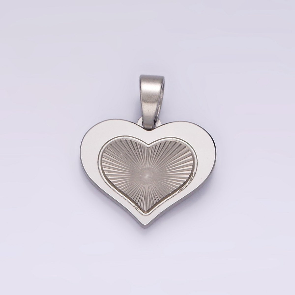 Stainless Steel Heart Sunburst Minimalist Pendant in Gold & Silver | P866 - DLUXCA