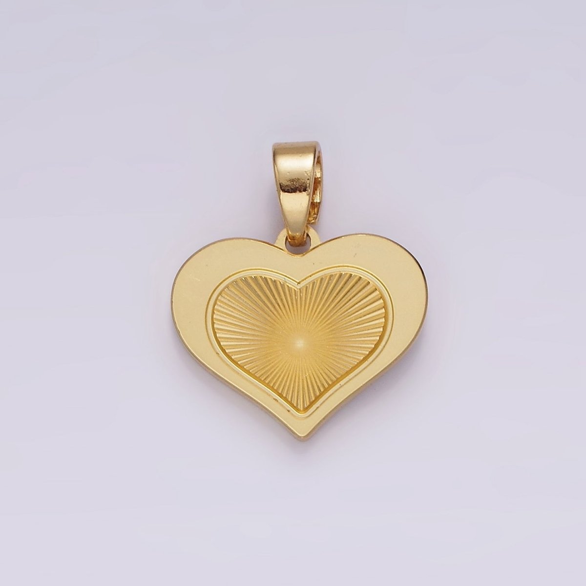 Stainless Steel Heart Sunburst Minimalist Pendant in Gold & Silver | P866 - DLUXCA