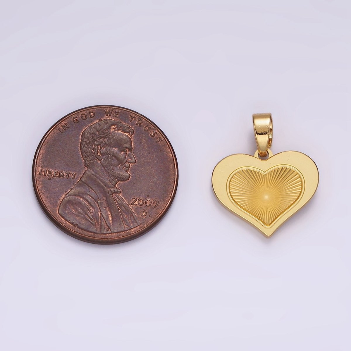 Stainless Steel Heart Sunburst Minimalist Pendant in Gold & Silver | P866 - DLUXCA