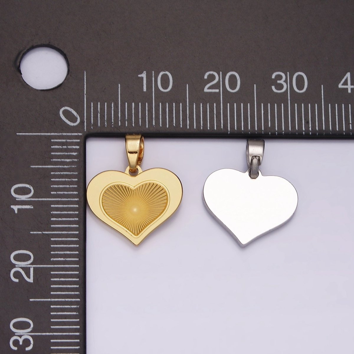 Stainless Steel Heart Sunburst Minimalist Pendant in Gold & Silver | P866 - DLUXCA