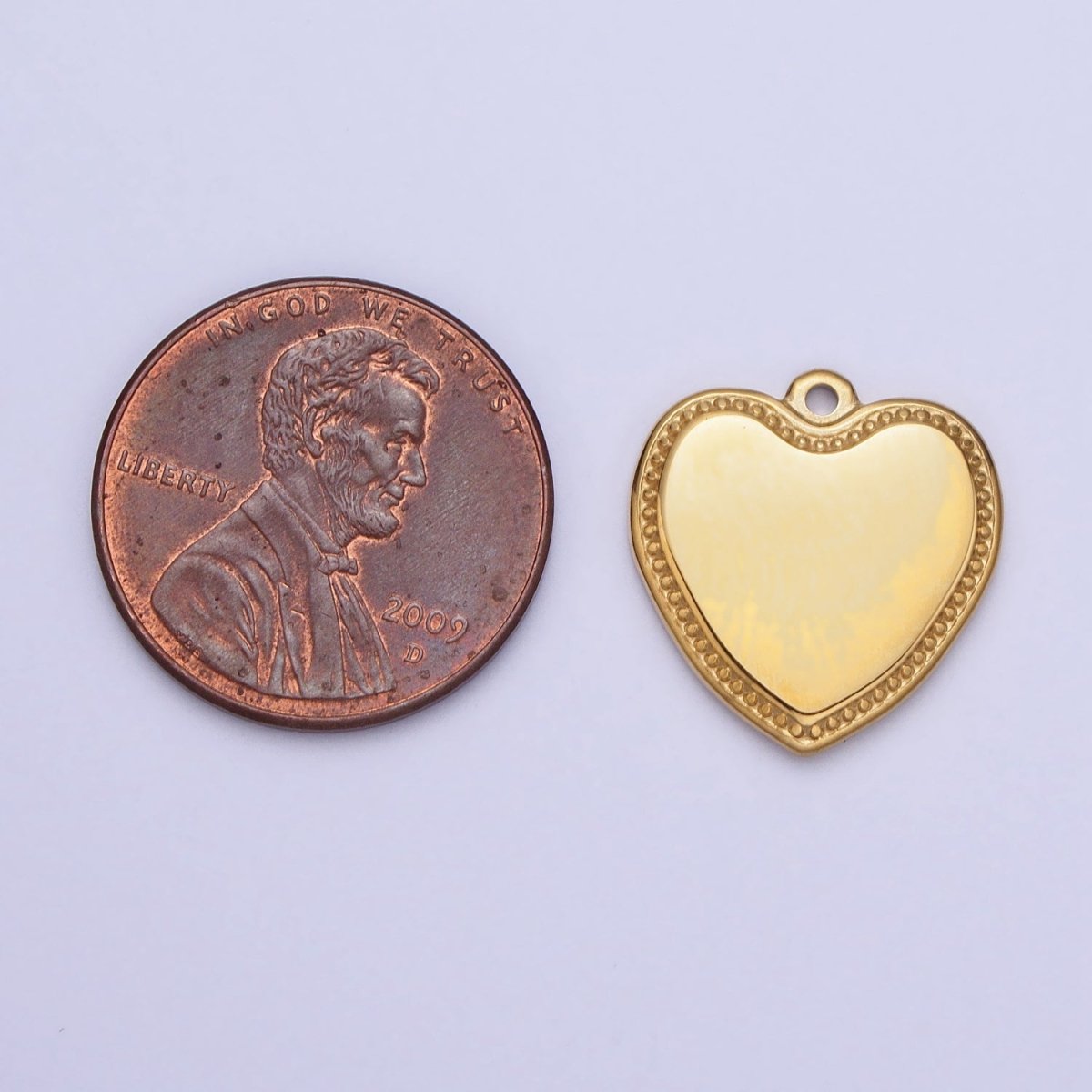 Stainless Steel Heart Valentine Minimalist Add-On Charm in Gold & Silver | P-893 - DLUXCA