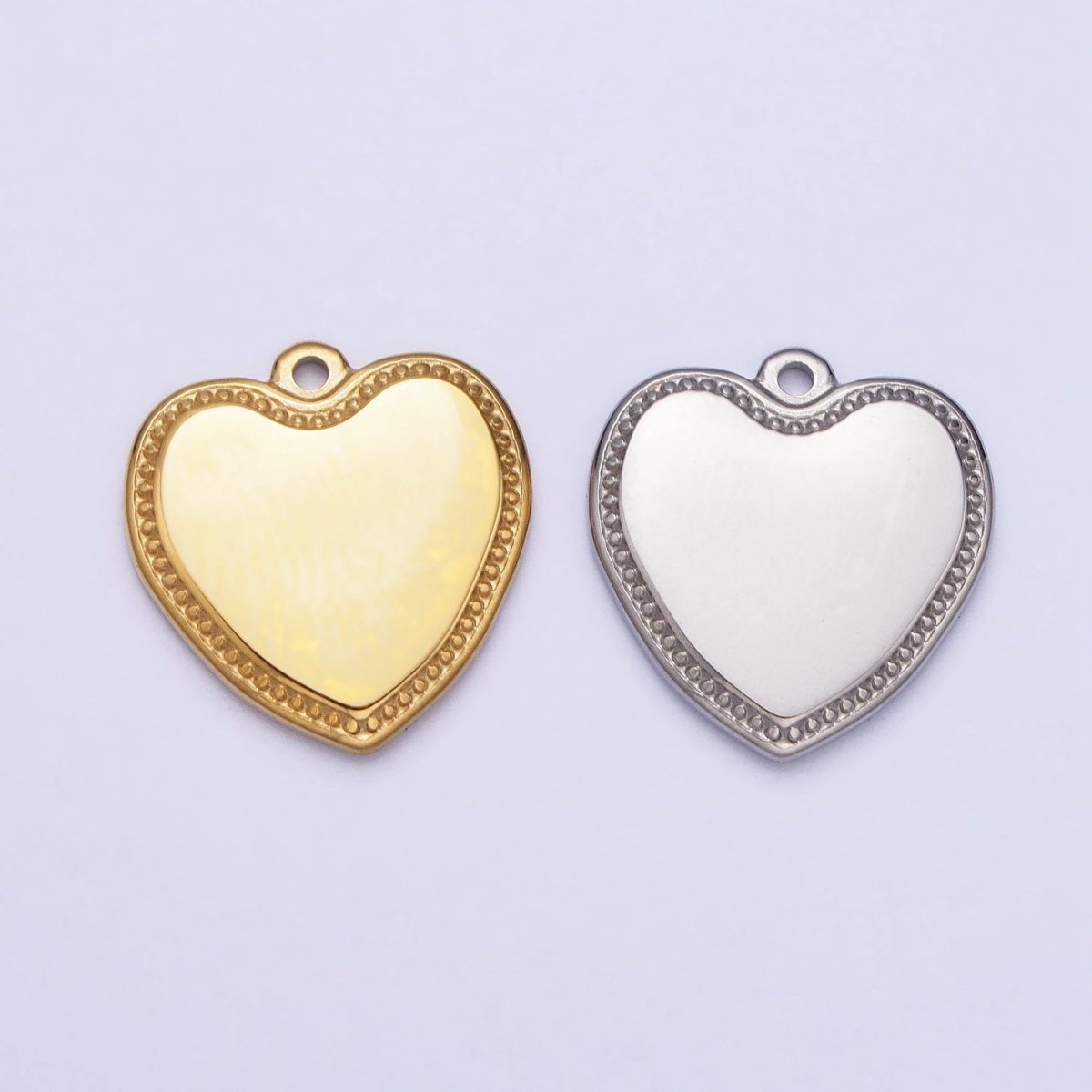 Stainless Steel Heart Valentine Minimalist Add-On Charm in Gold & Silver | P-893 - DLUXCA
