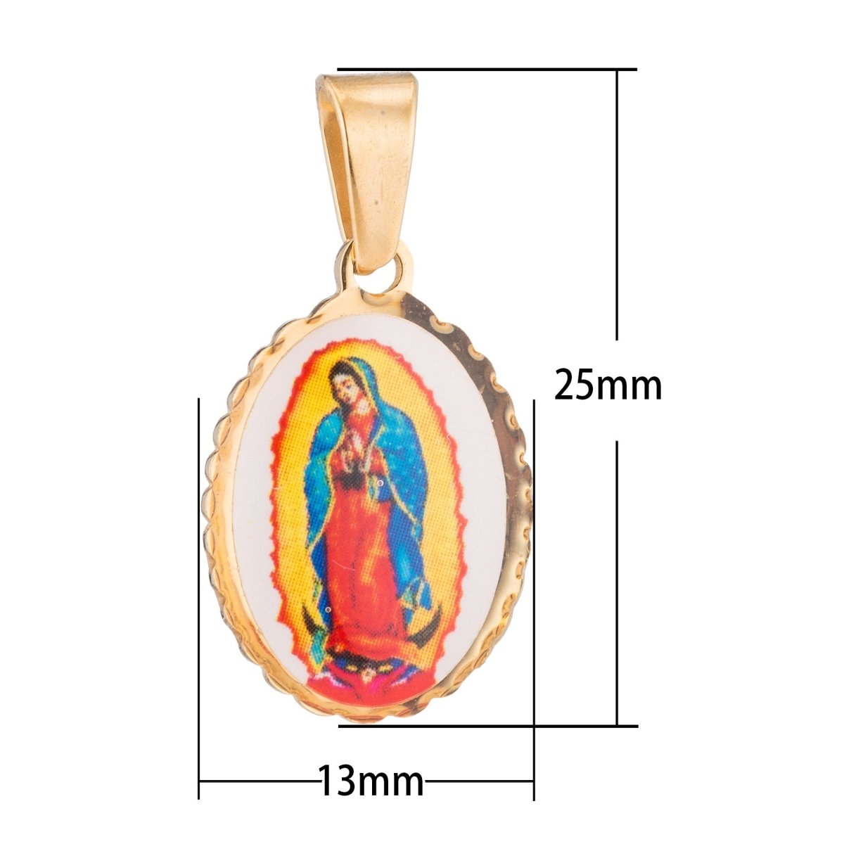Stainless Steel Holy Mother Virgin Mary Pray for Us Praying Novena Bracelet Necklace Pendant Charm Bead Bails Finding for Jewelry Making J-487 - DLUXCA